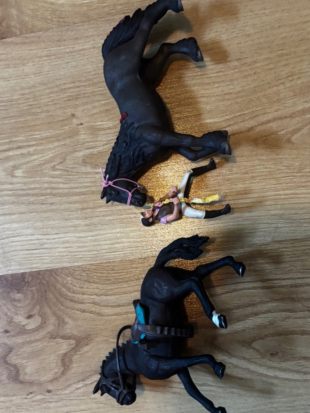 schleich horses, rider, and tack